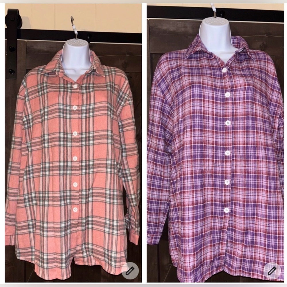 2 pack Women’s Plaid Button-Up Shirt